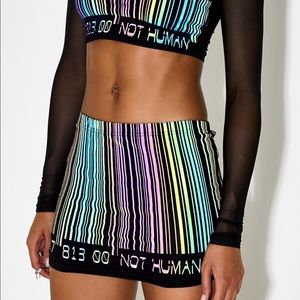 Club Exx acid scan me up reflective skirt